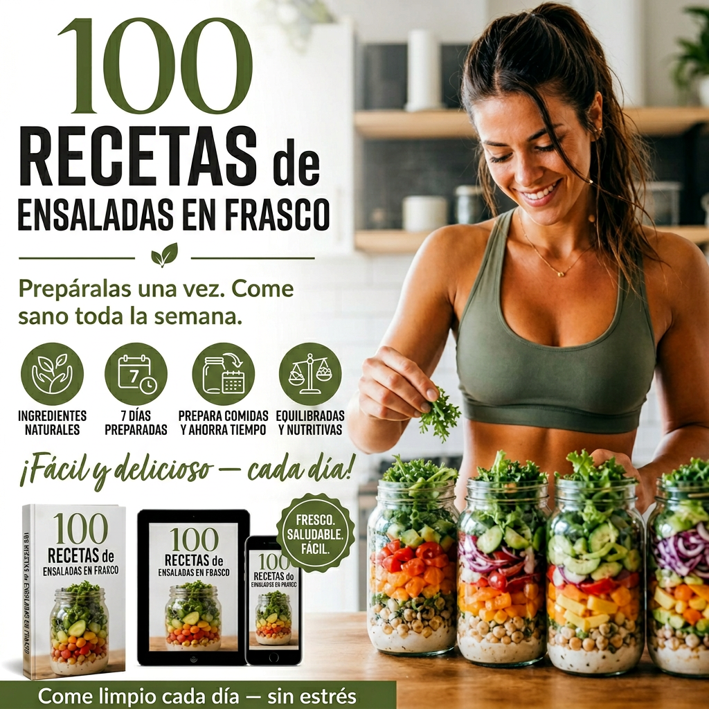 100 Recetas de Ensaladas en Frasco Mason – Oferta